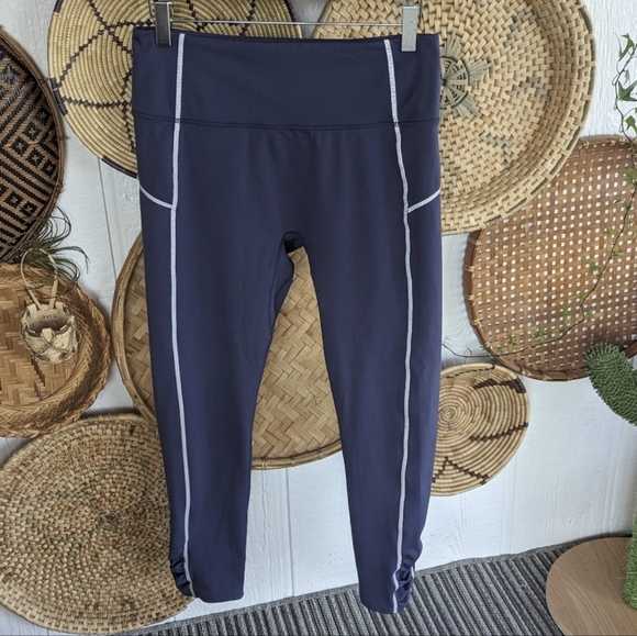 Free People Medium FP Movement You're A Peach Leggings Blue Stretchy Athletic - Picture 2 of 15